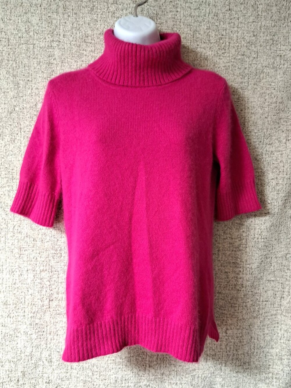 HOT PINK ANGORA RABBIT HAIR & NYLON LADIES SOFT SWEATER ETCETERA SIZE M